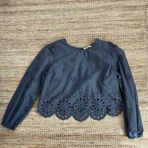 American Eagle Blue Eyelet Blouse